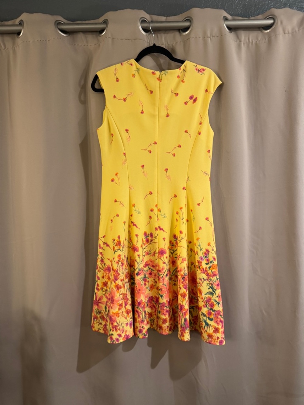 London Times Yellow Floral Midi Dress - Picture 3 of 7